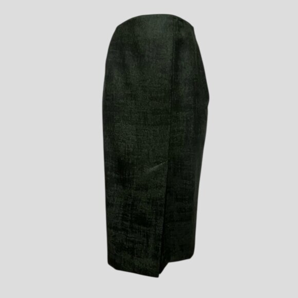 Holt Renfrew Collection Grey 100% Wool Pencil Maxi Business Skirt - Picture 2 of 15